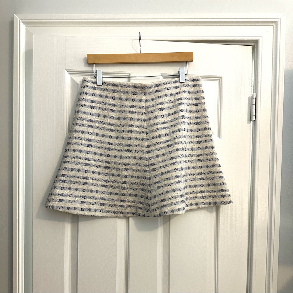 NWT J.Crew Multi-Blue Gold Fit & Flare Skirt